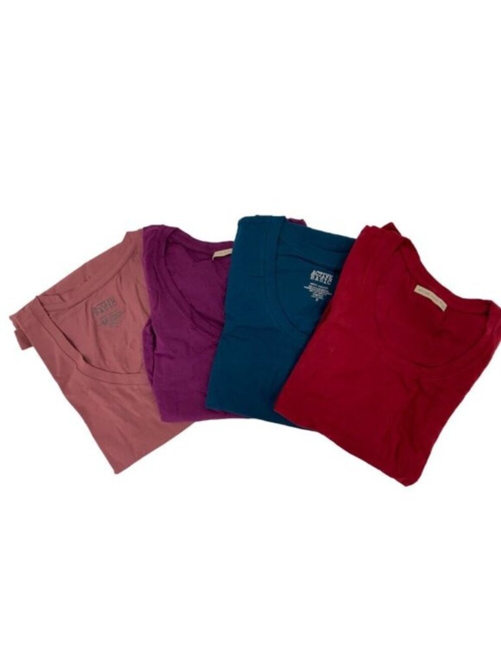 Active Basic Scoop Neck Tee Bundle 4-Pack